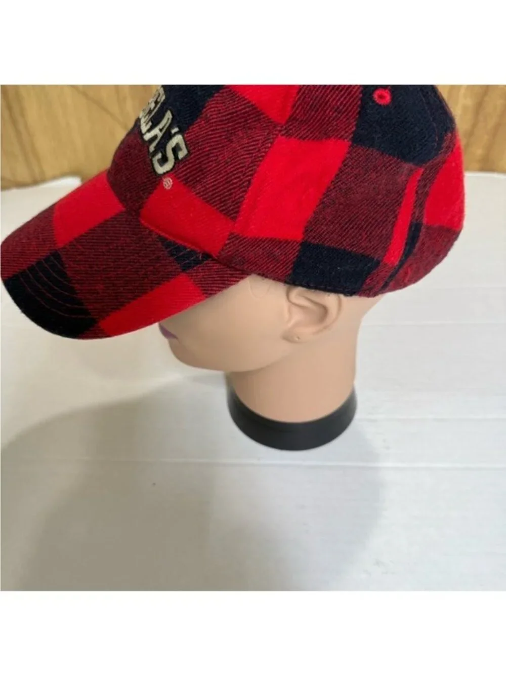 Cabela’s Red Black Buffalo Plaid Baseball Cap Adjustable Hunting Unisex Hat